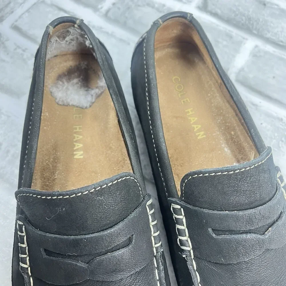 Cole Haan Wyatt Penny Men's Size 7 M Black Leather Suede Driver Loafer